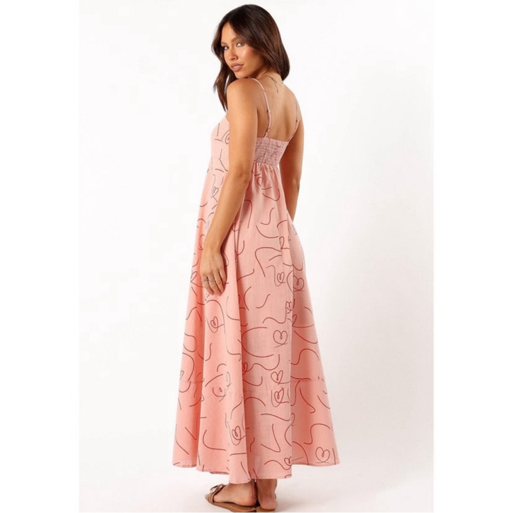 Petal & pup heart print linen style maxi dress nwot - Picture 4 of 5